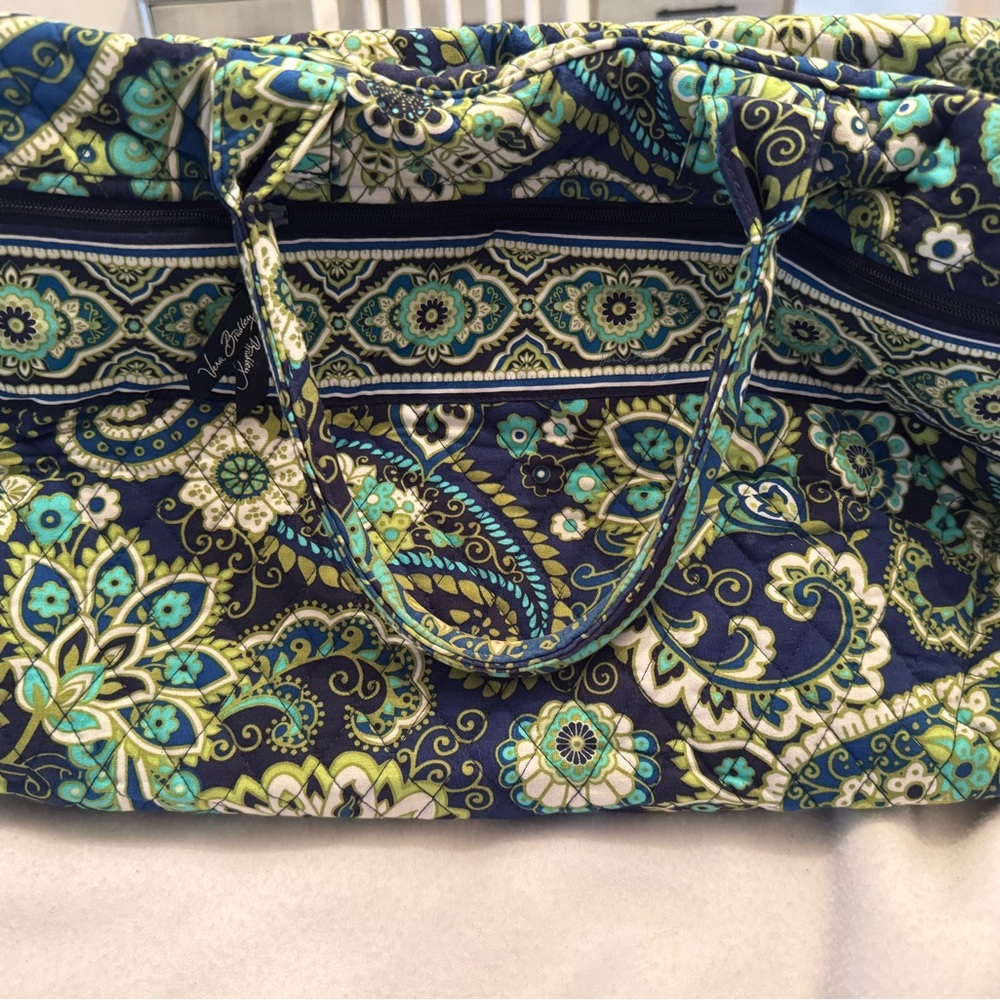 Vera Bradley Floral Tote Bag - Blue and Green